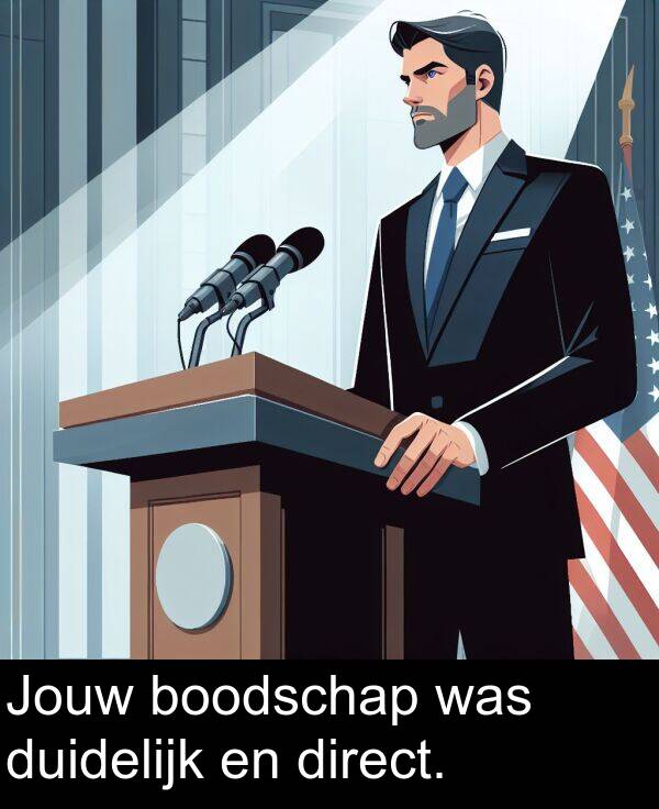 was: Jouw boodschap was duidelijk en direct.