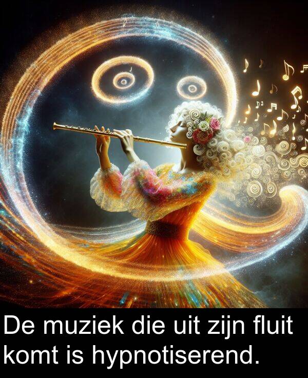 fluit: De muziek die uit zijn fluit komt is hypnotiserend.