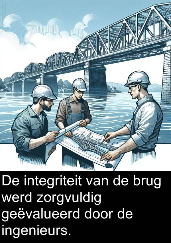 werd: De integriteit van de brug werd zorgvuldig geëvalueerd door de ingenieurs.