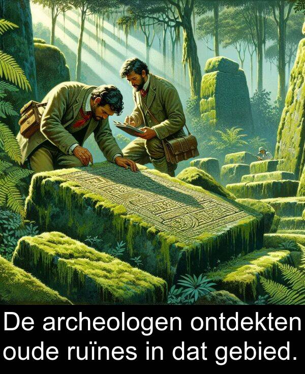 gebied: De archeologen ontdekten oude ruïnes in dat gebied.