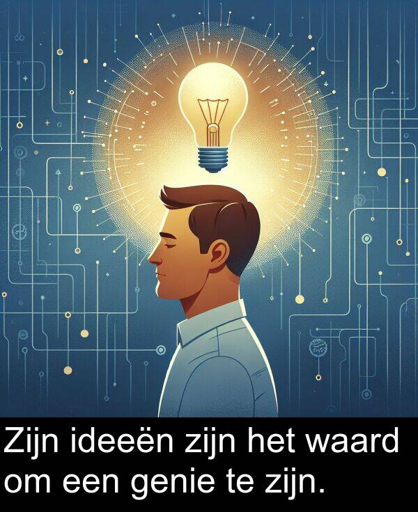 ideeën: Zijn ideeën zijn het waard om een genie te zijn.