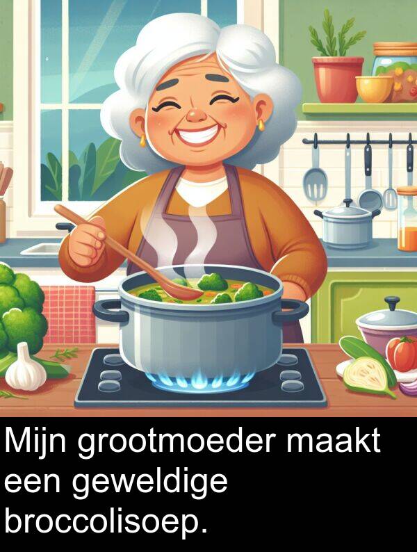 maakt: Mijn grootmoeder maakt een geweldige broccolisoep.