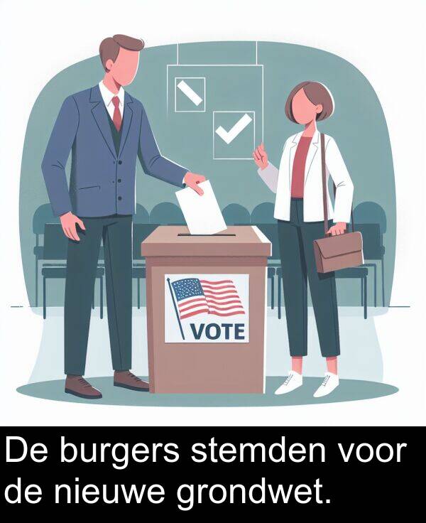 nieuwe: De burgers stemden voor de nieuwe grondwet.