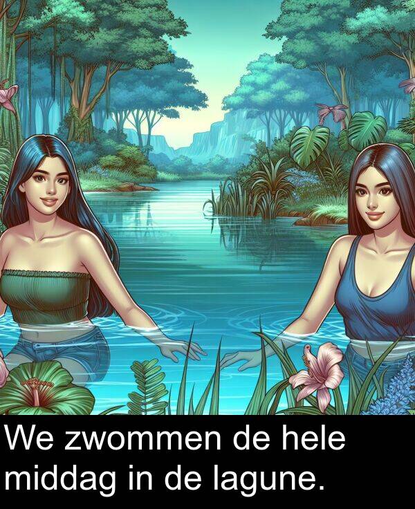 lagune: We zwommen de hele middag in de lagune.