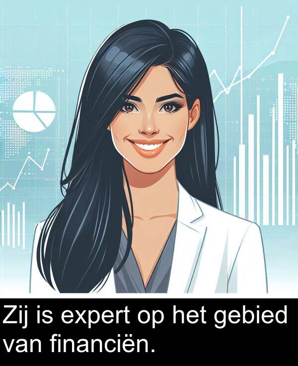 gebied: Zij is expert op het gebied van financiën.