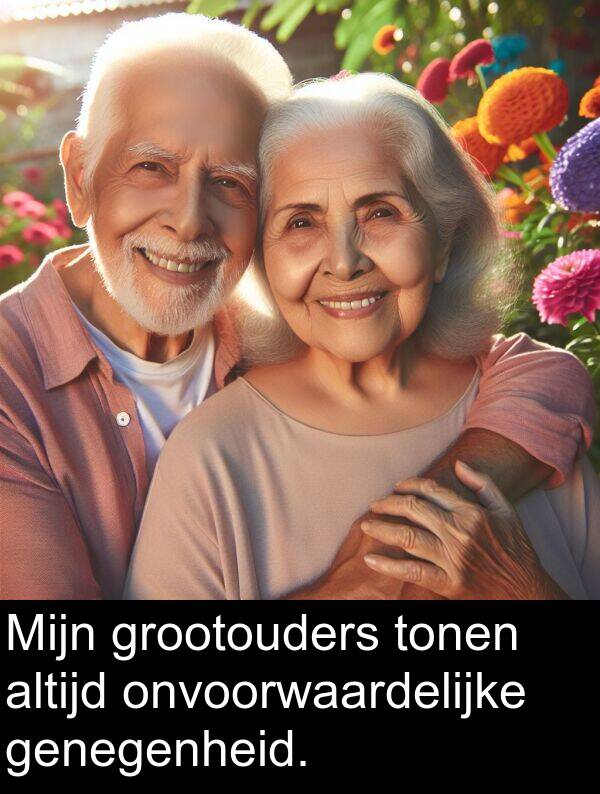 grootouders: Mijn grootouders tonen altijd onvoorwaardelijke genegenheid.