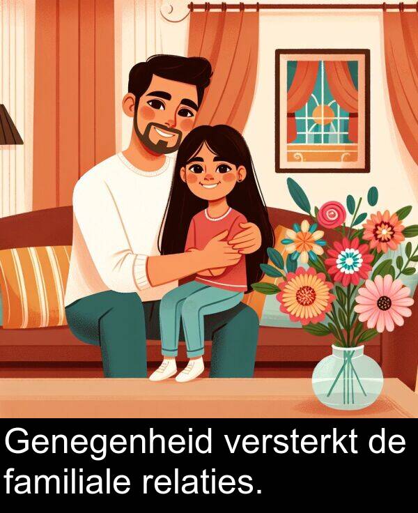 familiale: Genegenheid versterkt de familiale relaties.