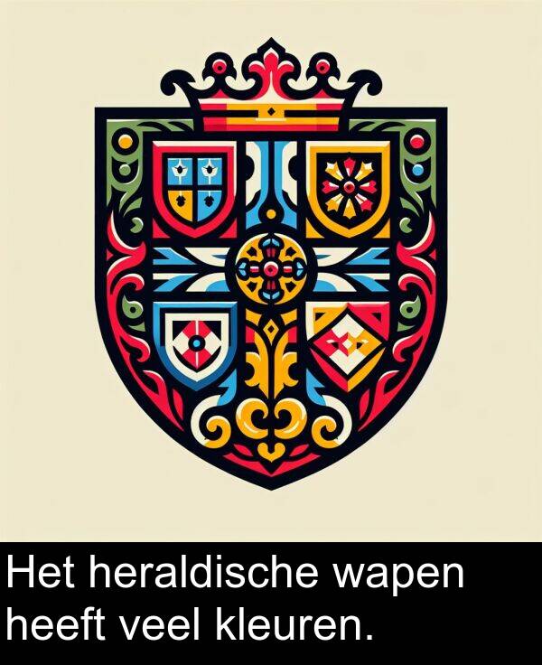 veel: Het heraldische wapen heeft veel kleuren.