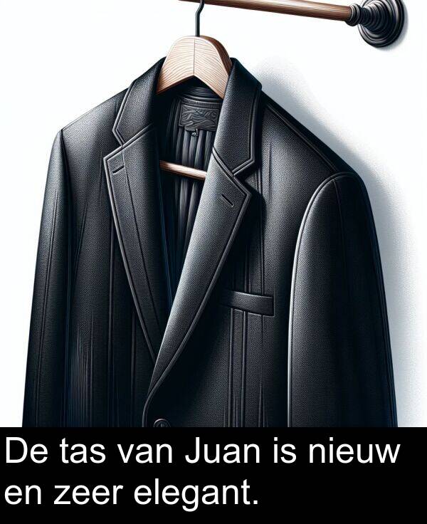 zeer: De tas van Juan is nieuw en zeer elegant.