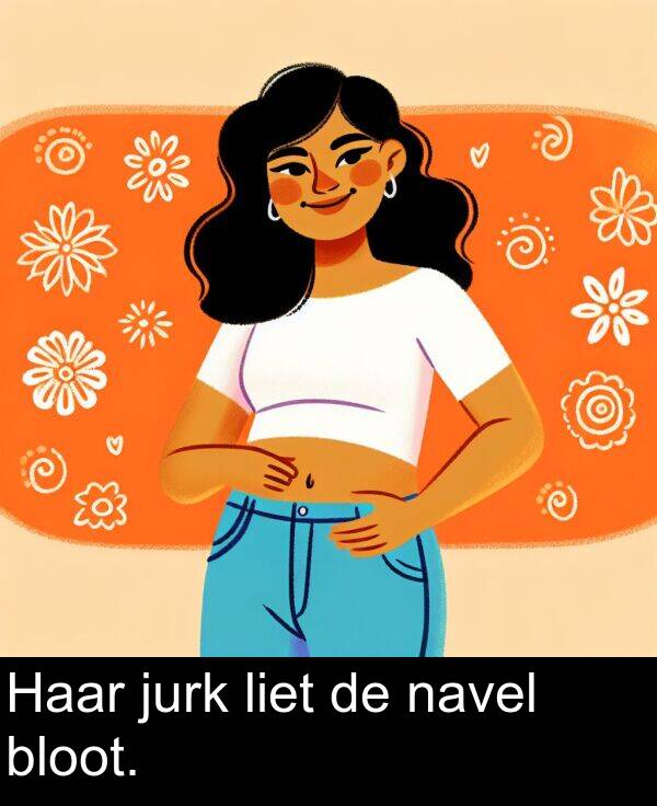 jurk: Haar jurk liet de navel bloot.