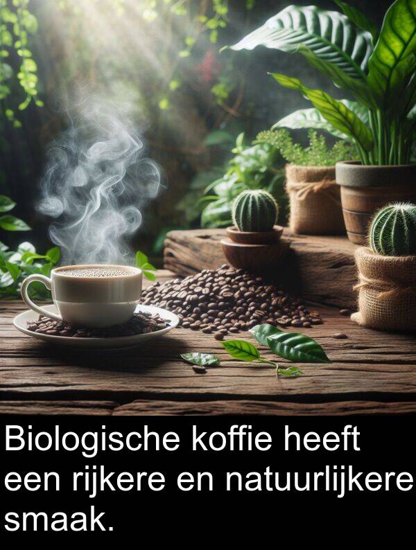 rijkere: Biologische koffie heeft een rijkere en natuurlijkere smaak.