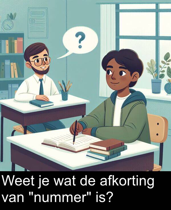 wat: Weet je wat de afkorting van "nummer" is?