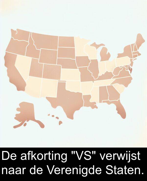 naar: De afkorting "VS" verwijst naar de Verenigde Staten.