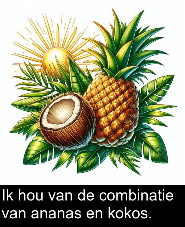 hou: Ik hou van de combinatie van ananas en kokos.