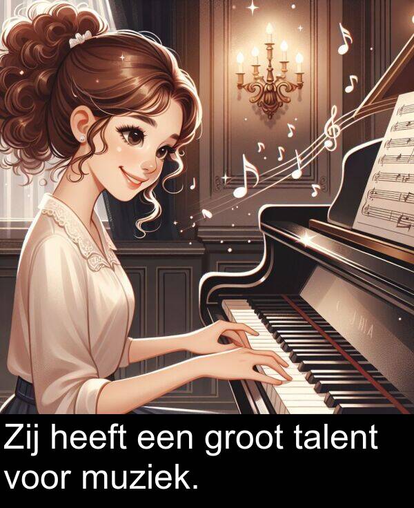 heeft: Zij heeft een groot talent voor muziek.