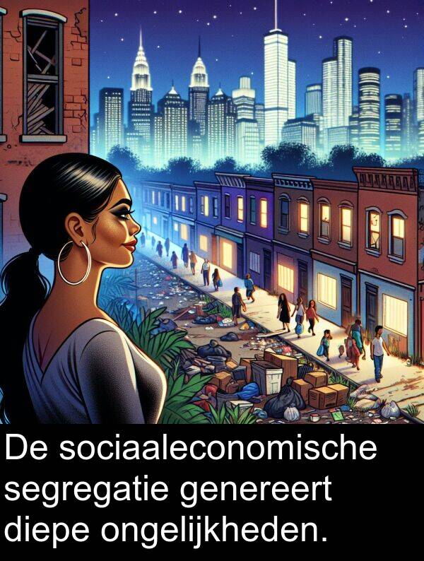 diepe: De sociaaleconomische segregatie genereert diepe ongelijkheden.