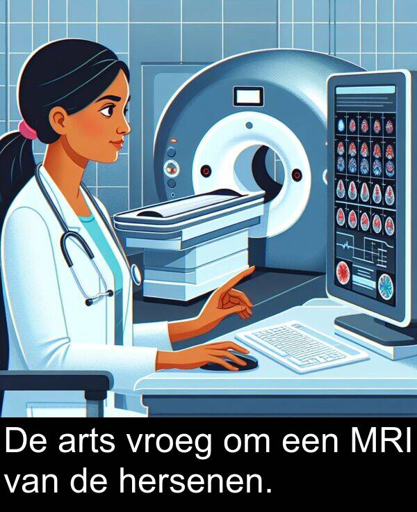 van: De arts vroeg om een MRI van de hersenen.