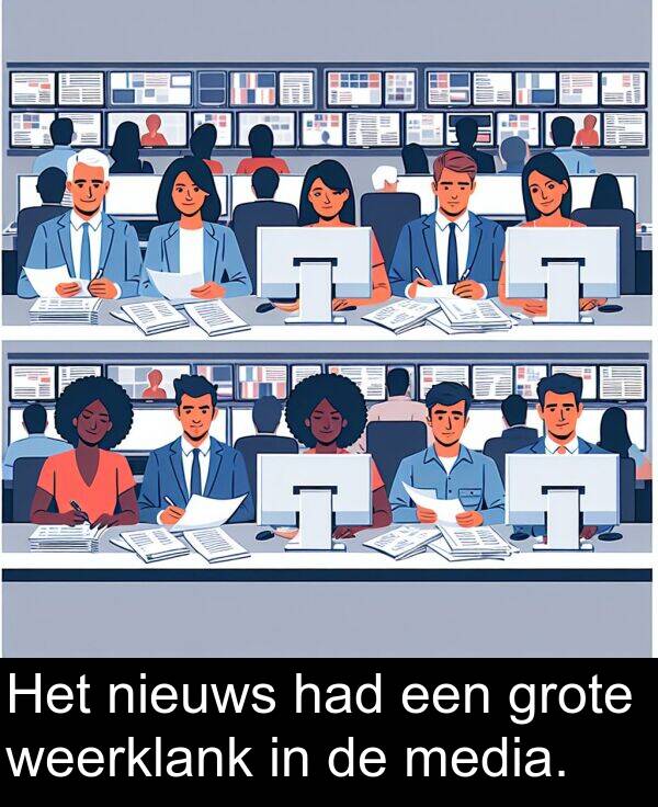 had: Het nieuws had een grote weerklank in de media.