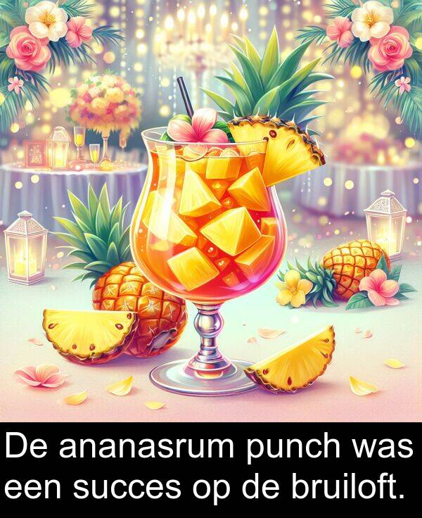 succes: De ananasrum punch was een succes op de bruiloft.