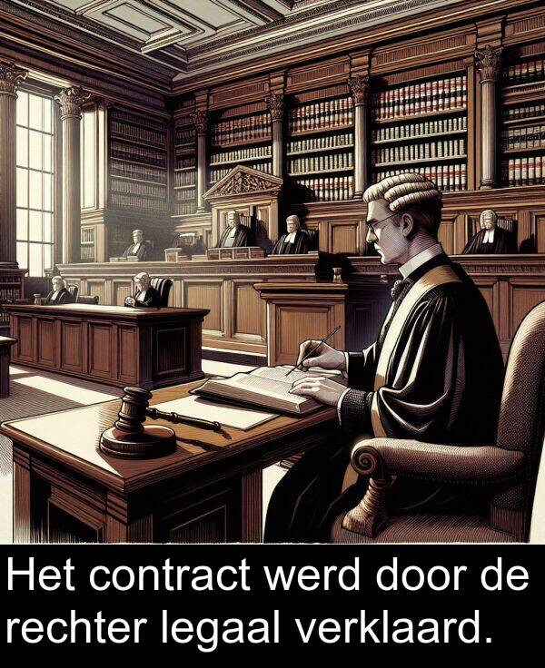 werd: Het contract werd door de rechter legaal verklaard.