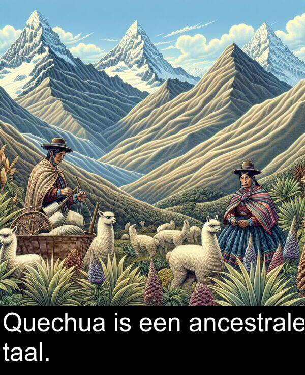 een: Quechua is een ancestrale taal.