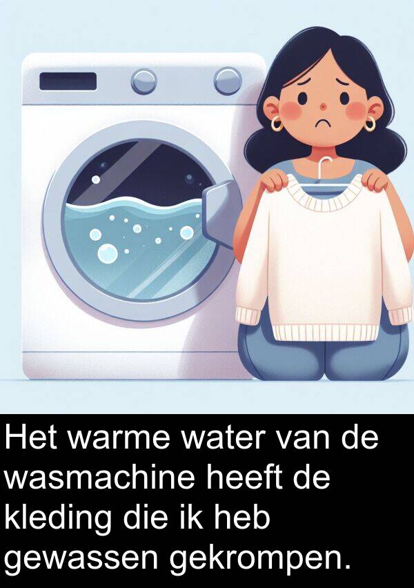 kleding: Het warme water van de wasmachine heeft de kleding die ik heb gewassen gekrompen.