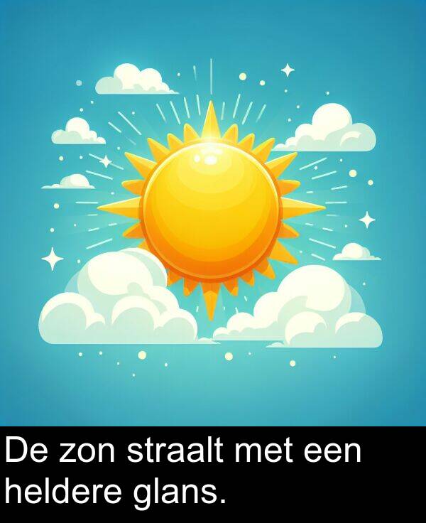 heldere: De zon straalt met een heldere glans.