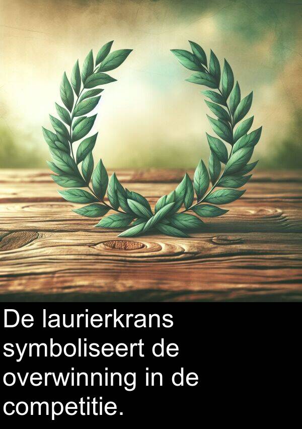 competitie: De laurierkrans symboliseert de overwinning in de competitie.