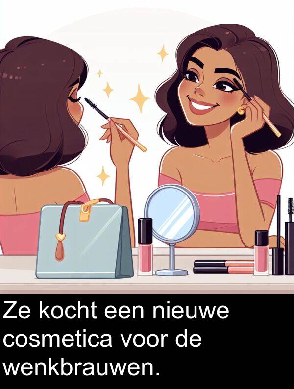 wenkbrauwen: Ze kocht een nieuwe cosmetica voor de wenkbrauwen.