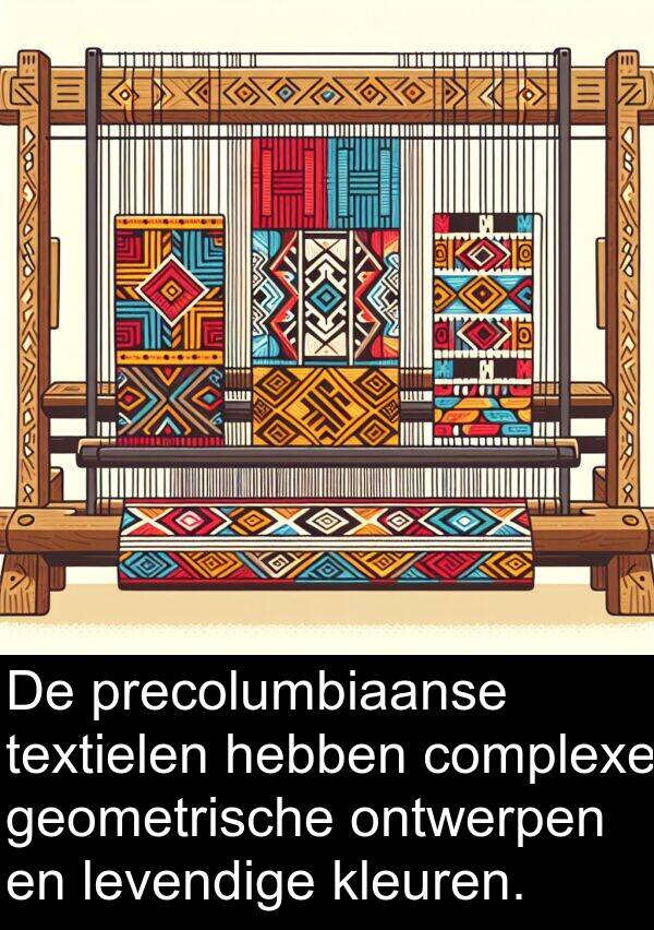 complexe: De precolumbiaanse textielen hebben complexe geometrische ontwerpen en levendige kleuren.