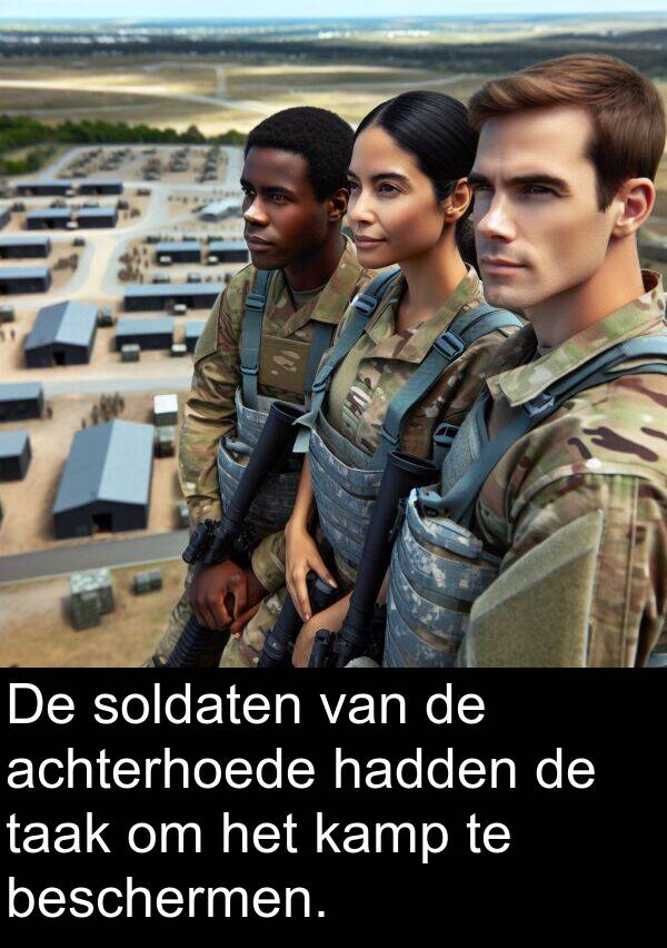 hadden: De soldaten van de achterhoede hadden de taak om het kamp te beschermen.