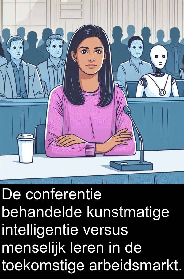 conferentie: De conferentie behandelde kunstmatige intelligentie versus menselijk leren in de toekomstige arbeidsmarkt.