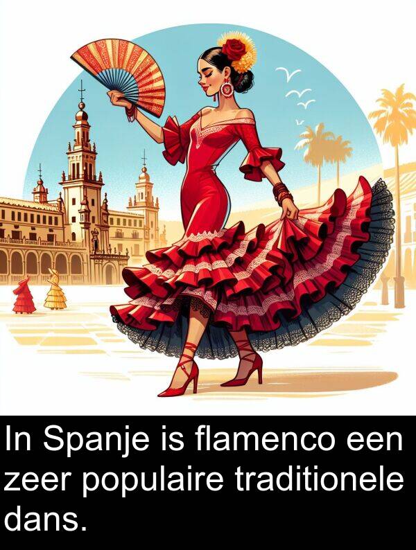 flamenco: In Spanje is flamenco een zeer populaire traditionele dans.