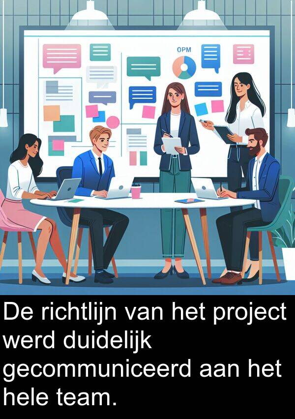 werd: De richtlijn van het project werd duidelijk gecommuniceerd aan het hele team.