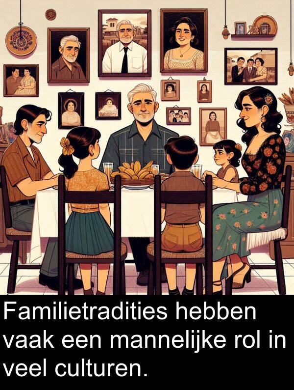 hebben: Familietradities hebben vaak een mannelijke rol in veel culturen.