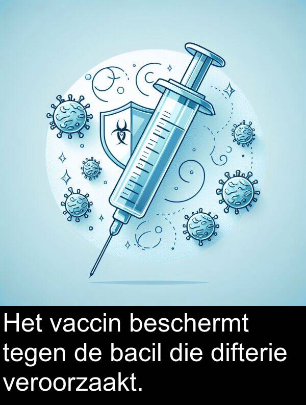 vaccin: Het vaccin beschermt tegen de bacil die difterie veroorzaakt.