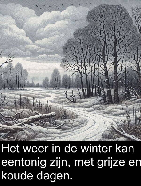 dagen: Het weer in de winter kan eentonig zijn, met grijze en koude dagen.