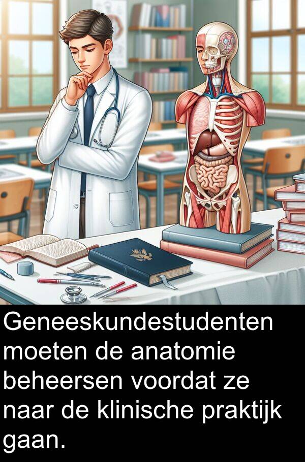 gaan: Geneeskundestudenten moeten de anatomie beheersen voordat ze naar de klinische praktijk gaan.