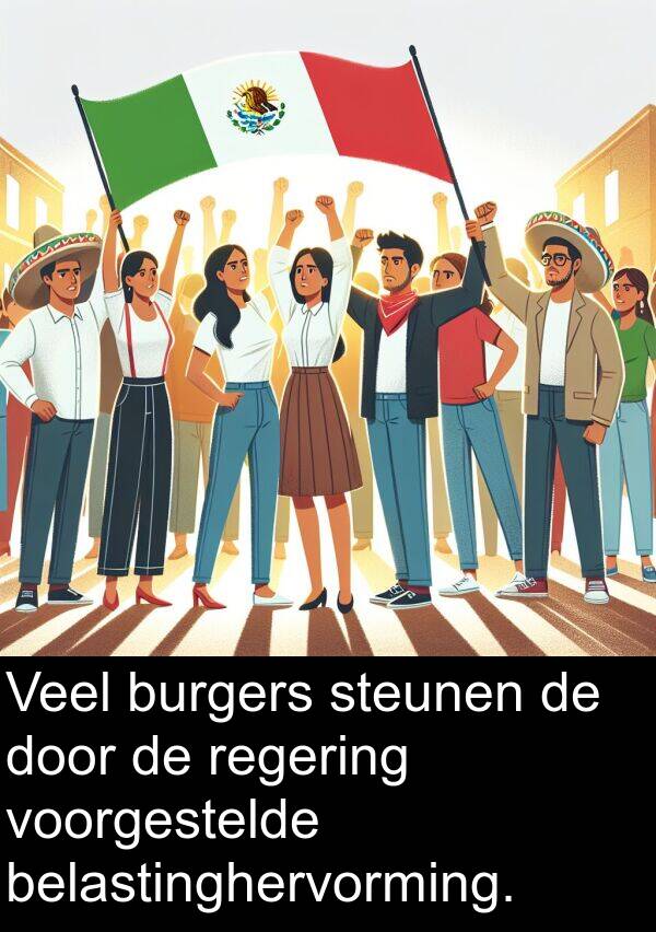 regering: Veel burgers steunen de door de regering voorgestelde belastinghervorming.