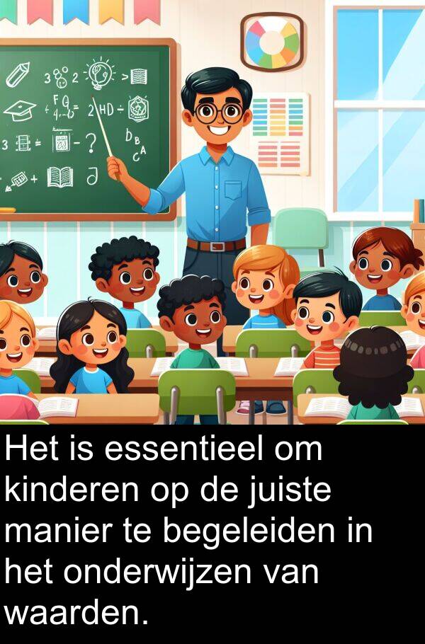 begeleiden: Het is essentieel om kinderen op de juiste manier te begeleiden in het onderwijzen van waarden.