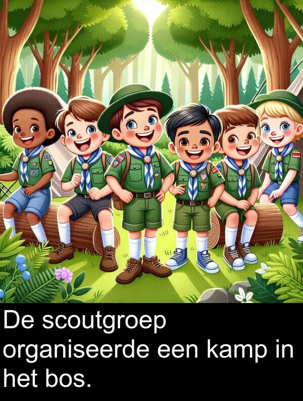 kamp: De scoutgroep organiseerde een kamp in het bos.