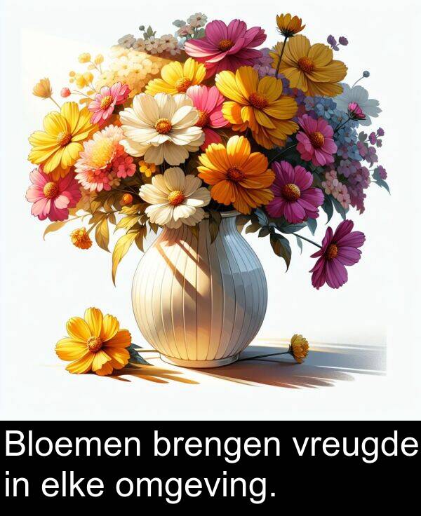 elke: Bloemen brengen vreugde in elke omgeving.