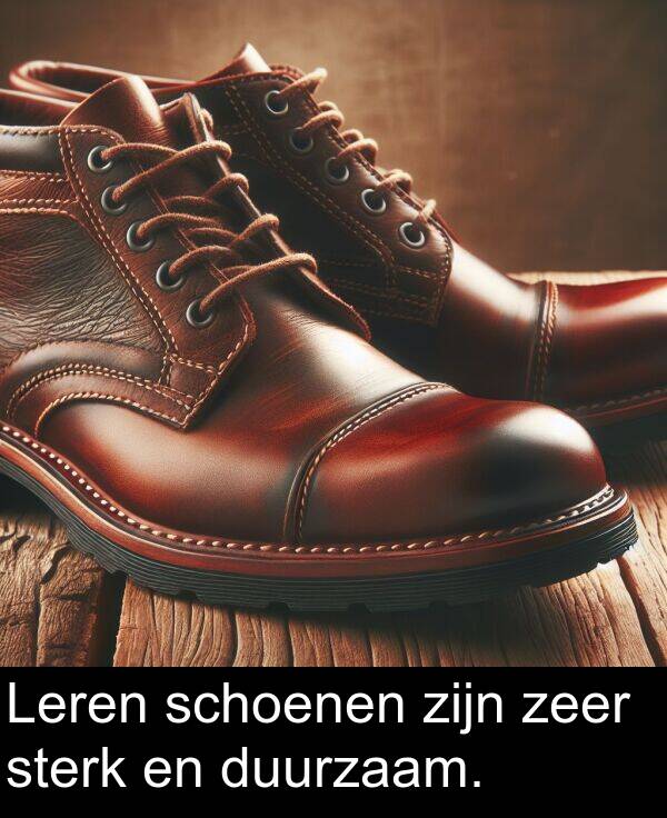 zeer: Leren schoenen zijn zeer sterk en duurzaam.