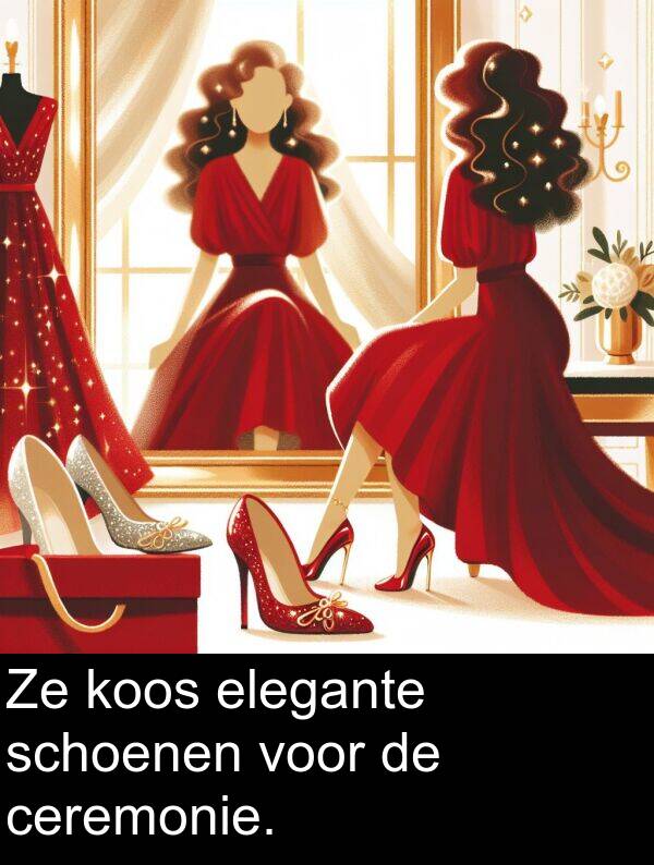 ceremonie: Ze koos elegante schoenen voor de ceremonie.