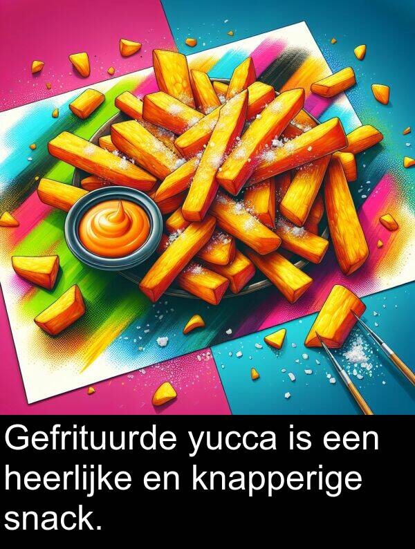 heerlijke: Gefrituurde yucca is een heerlijke en knapperige snack.