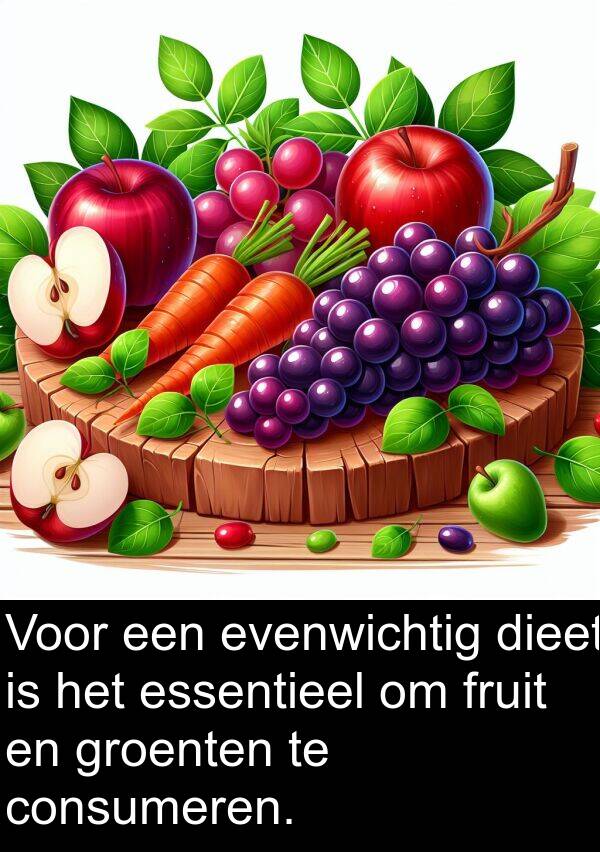 fruit: Voor een evenwichtig dieet is het essentieel om fruit en groenten te consumeren.