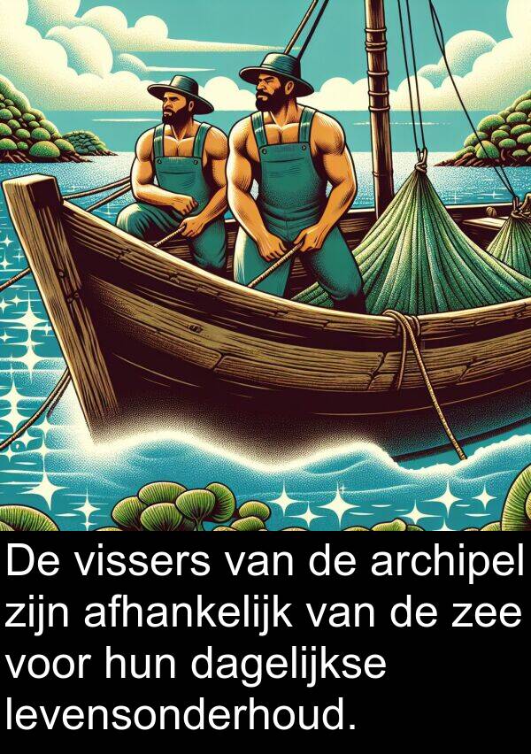 dagelijkse: De vissers van de archipel zijn afhankelijk van de zee voor hun dagelijkse levensonderhoud.