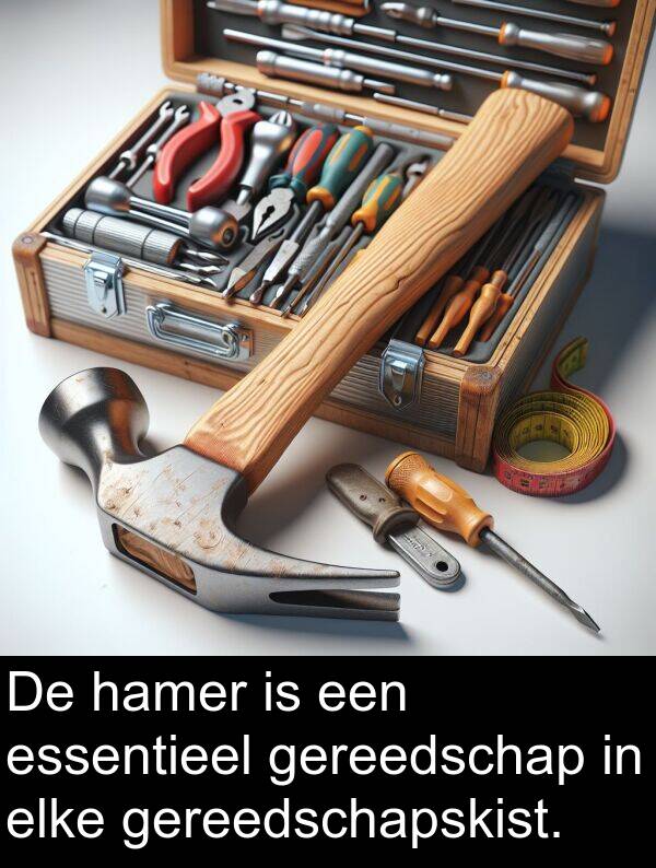 elke: De hamer is een essentieel gereedschap in elke gereedschapskist.