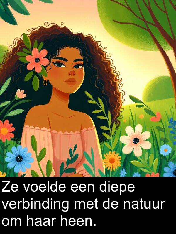 heen: Ze voelde een diepe verbinding met de natuur om haar heen.