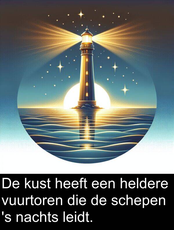 heldere: De kust heeft een heldere vuurtoren die de schepen 's nachts leidt.